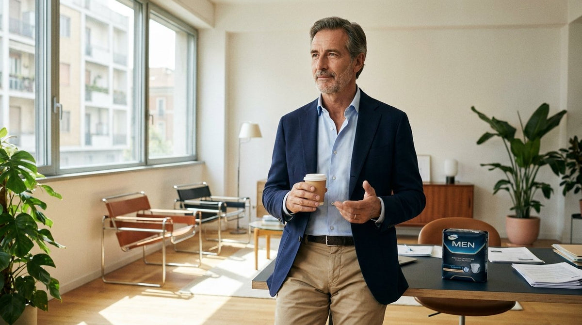 Lavoro e incontinenza maschile: come gestire giornate lunghe in ufficio