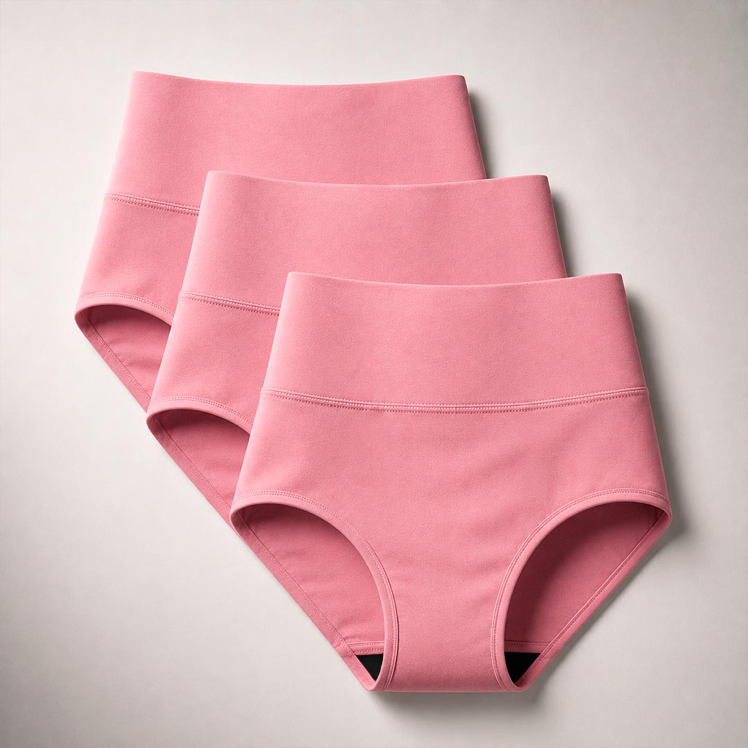 Pack da 3 culotte a vita media rosa per perdite urinarie