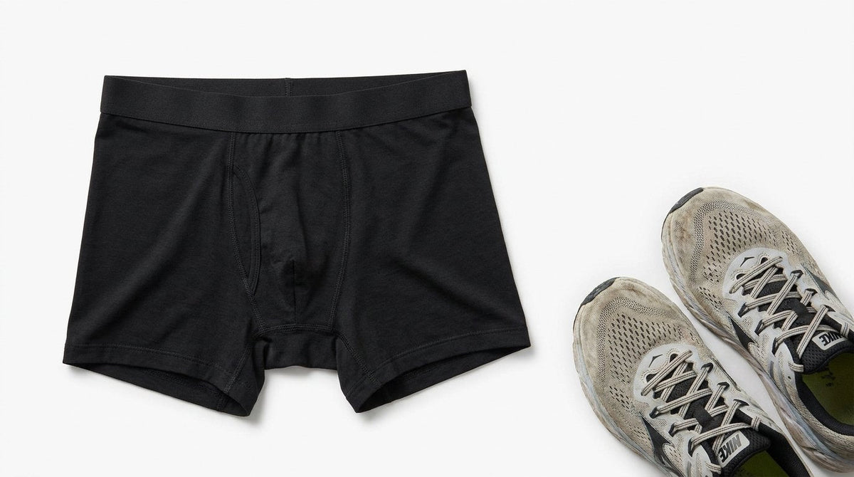 Boxer leggero 150ml Orykas accanto a scarpe da running: protezione per lo sport