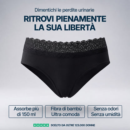 Culotte in pizzo a vita alta per perdite urinarie