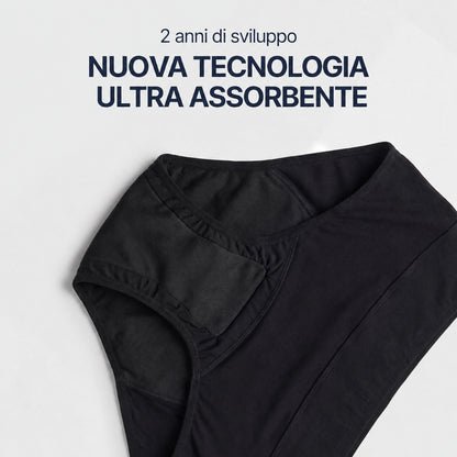 Pack da 3 culotte per incontinenza con pizzo alto