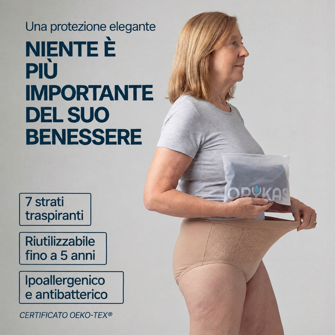 Pack da 3 culotte per incontinenza ultra assorbenti beige