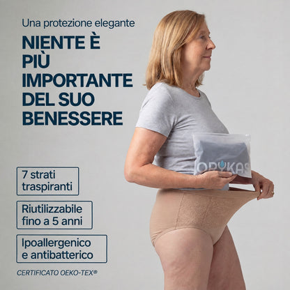Pack da 3 culotte per incontinenza ultra assorbenti beige