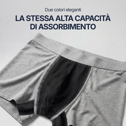 Boxer Orykas ultra assorbente per incontinenza maschile, confezione e imballaggio, lavabile in bambù – protezione perdite