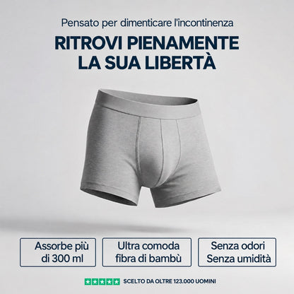 Set di 3 boxer grigi ultra assorbenti