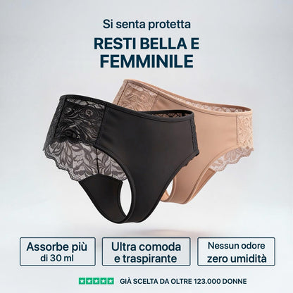 Culotte assorbente in pizzo elegante