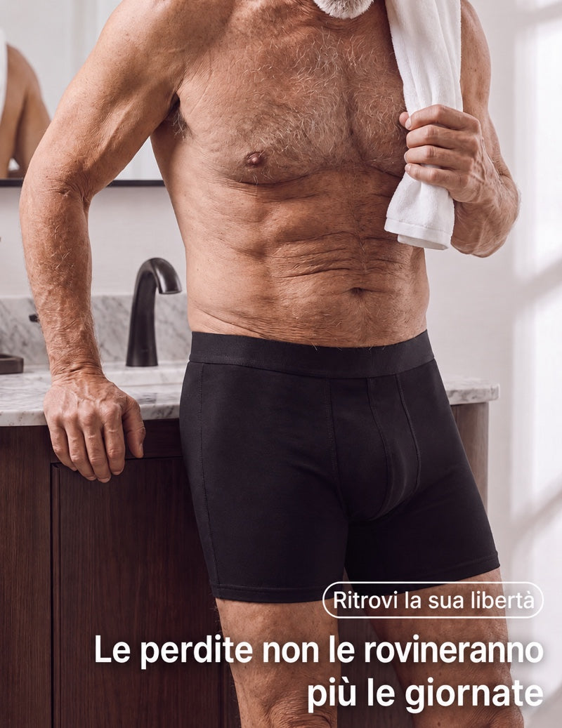 Boxer lavabile per incontinenza da uomo