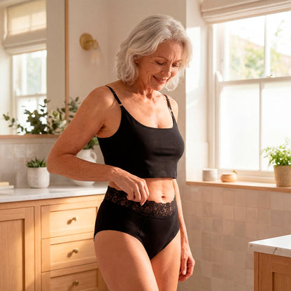 Pack da 3 culotte per incontinenza con pizzo alto