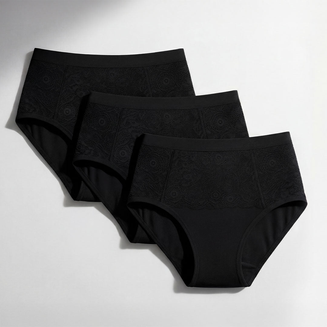 Pack da 3 culotte per incontinenza ultra assorbenti nere