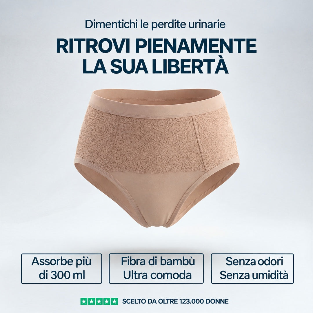 Pack da 3 culotte per incontinenza ultra assorbenti beige