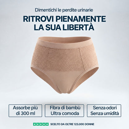 Pack da 3 culotte per incontinenza ultra assorbenti beige